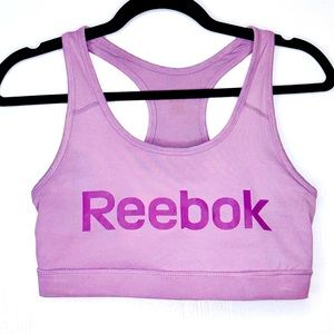 Reebok Womens Medium Impact Strappy Racerback Graphic Bra Padded Cups size S